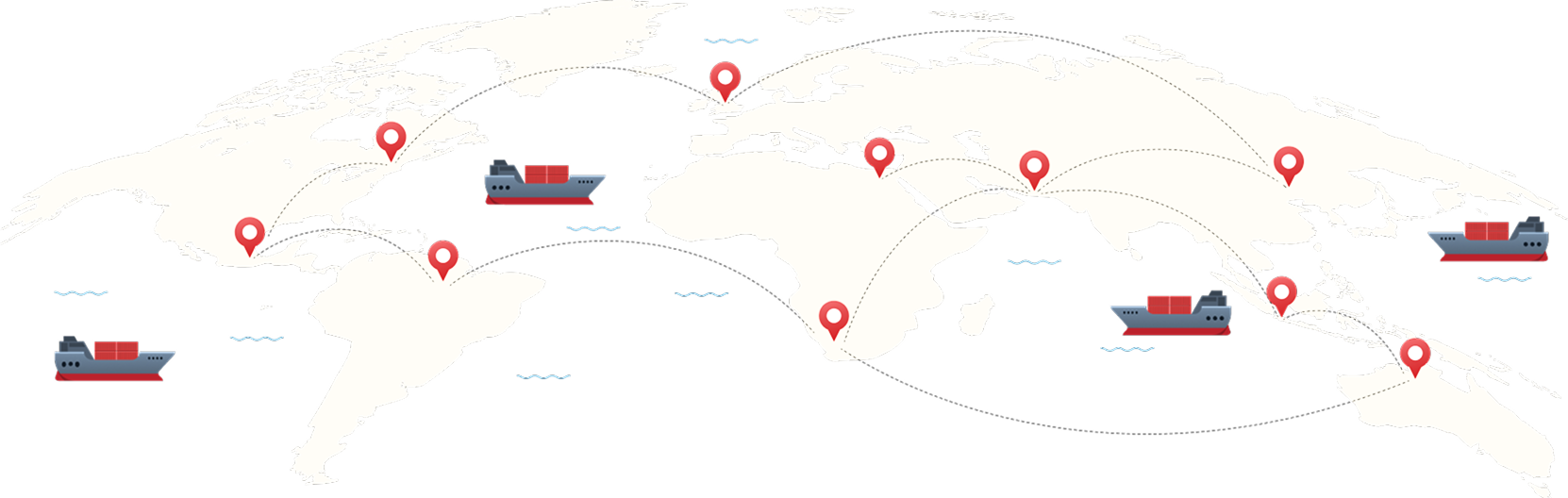Worldwide delivery coverage