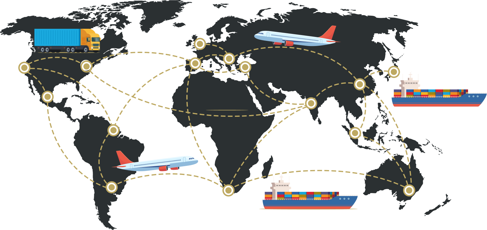 Global Air and Sea Freight Trade Lanes